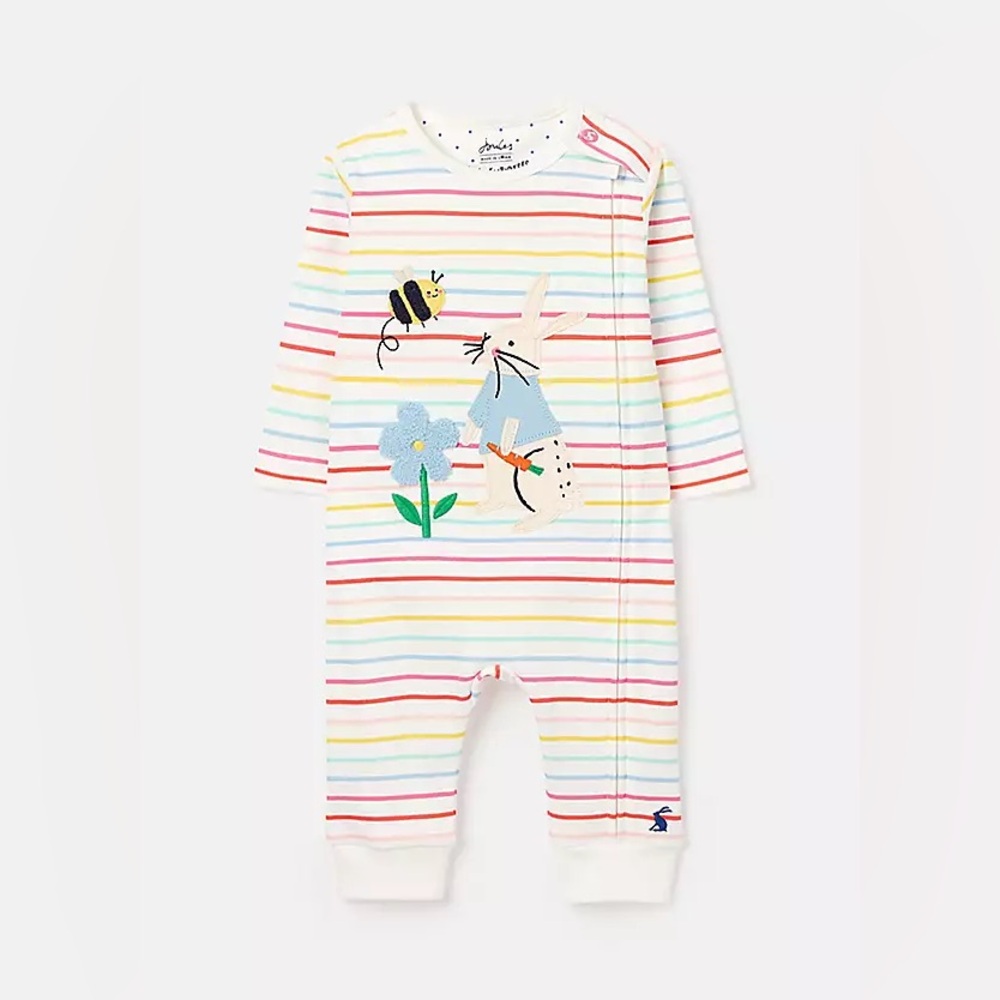 Joules Baby Zipper Embroidered Rainbow Pajamas 3-6M